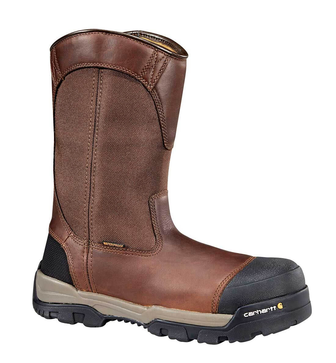 Carhartt - CME1355 -  Men's Ground Force Brown Leather Waterproof Composite Safety Toe 10 Pull-On Work Boot