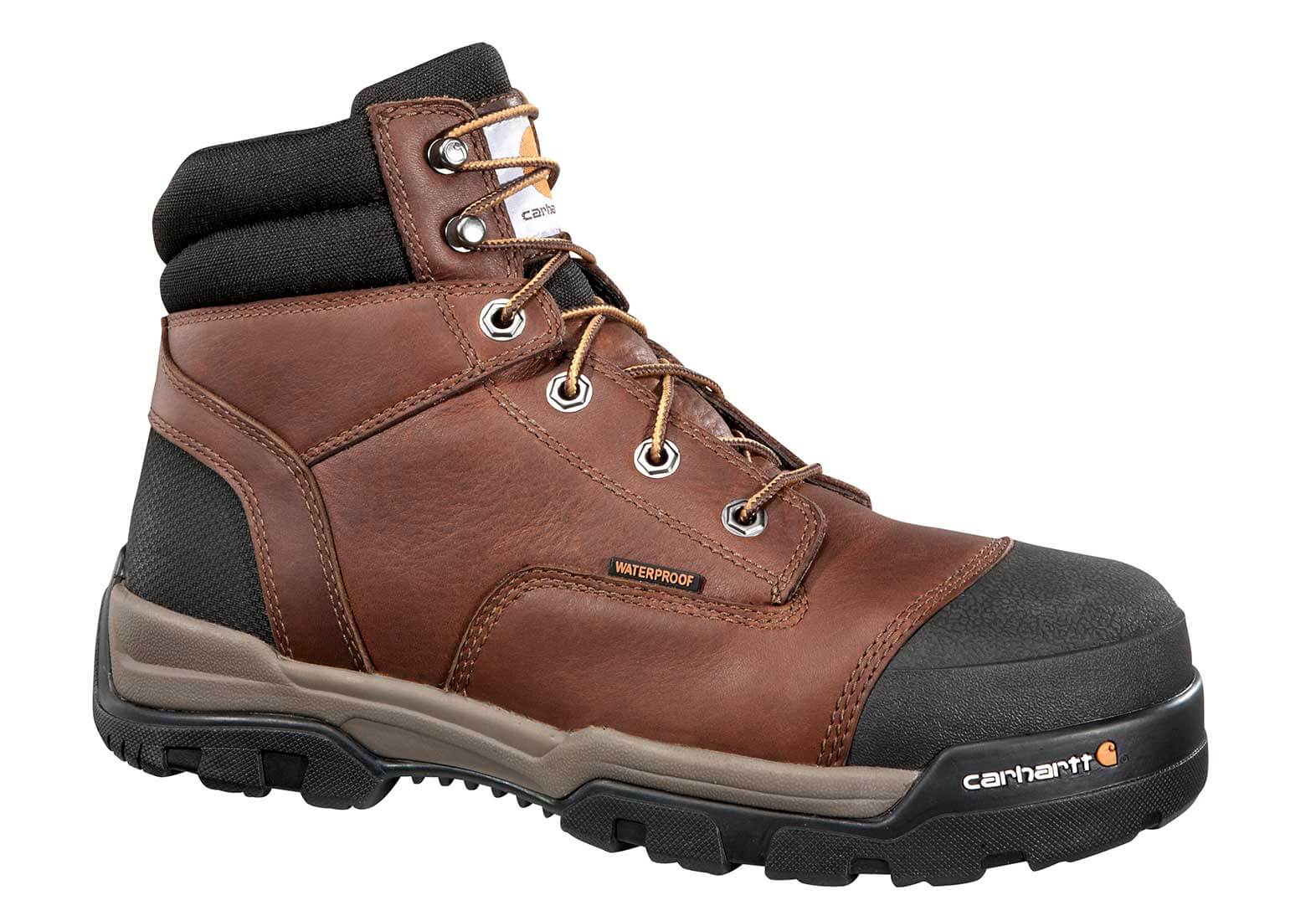 Carhartt - CME6355 - Men's Ground Force Brown Leather Waterproof Composite Safety Toe 6 Lace-up Work Boot