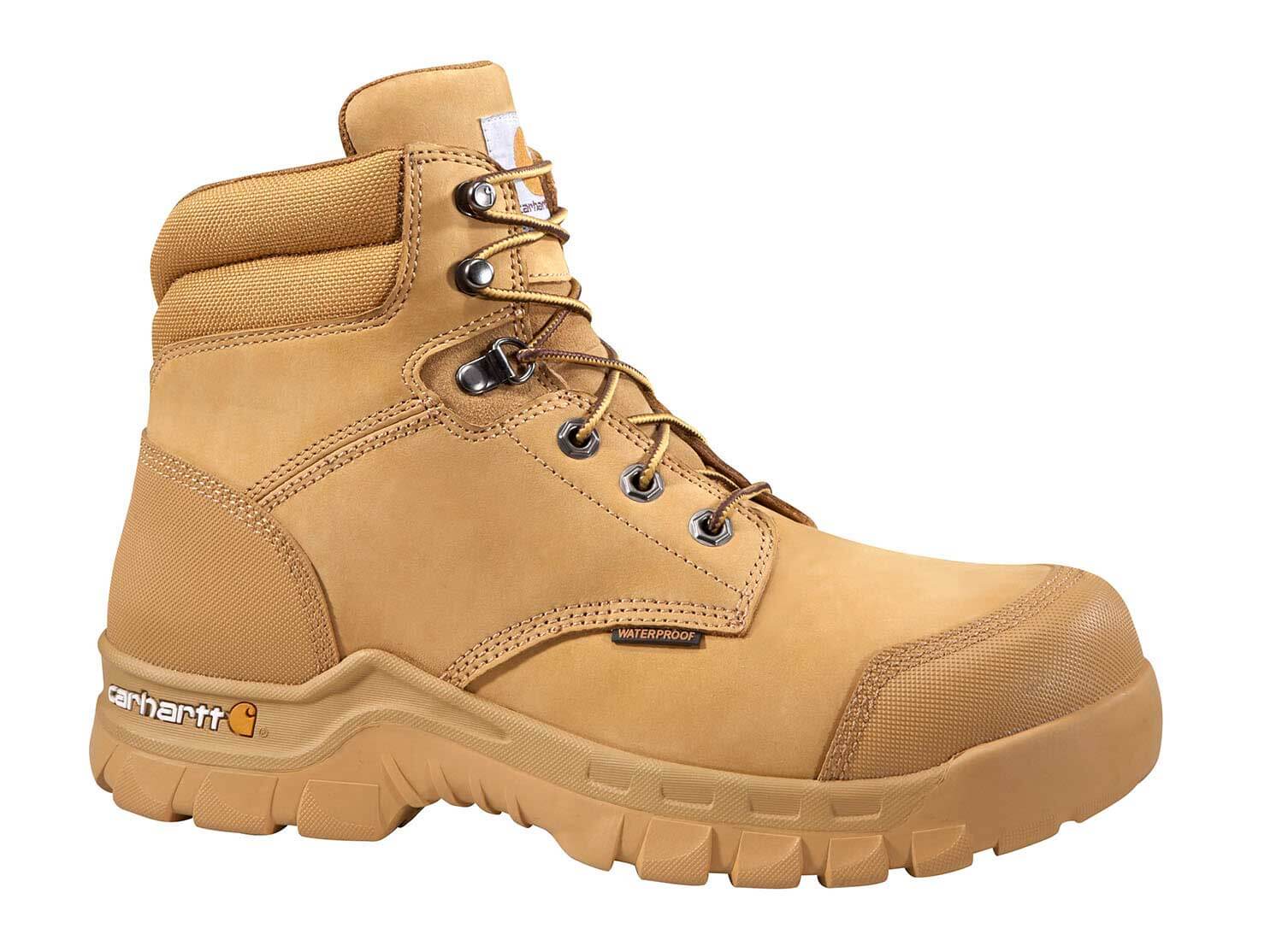 Carhartt - CMF6056 - Men's Rugged Flex Wheat Leather Waterproof Soft Toe 6 Lace-up Work Boot