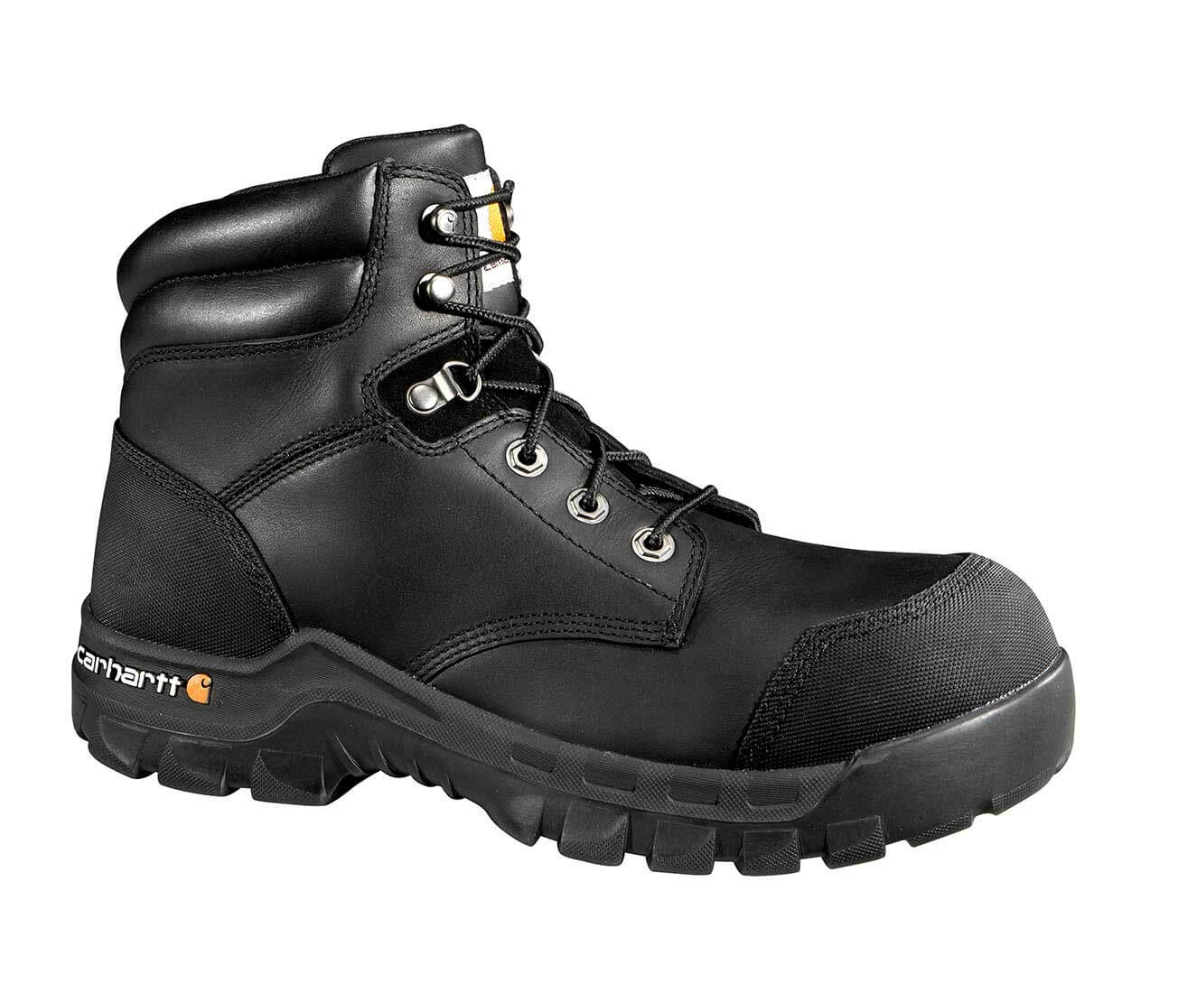 Carhartt - CMF6371 - Rugged Flex Black Leather Waterproof Composite Safety Toe 6 Lace-up Work Boot