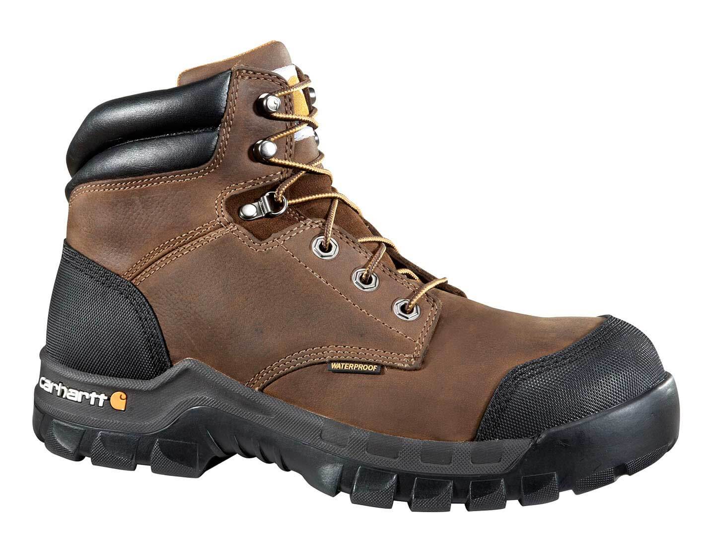 Carhartt - CMF6380 - Rugged Flex Men's Brown Leather Waterproof Composite Safety Toe 6 Lace-up Work Boot