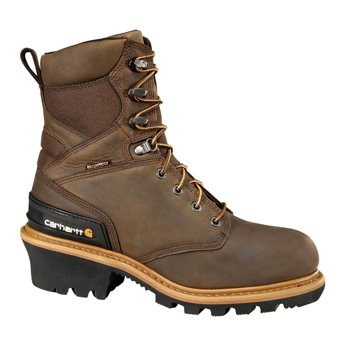 Carhartt - CML8369 - Woodworks Men's Brown Leather Waterproof Insulated Composite Safety Toe 8 Climbing Work Boot