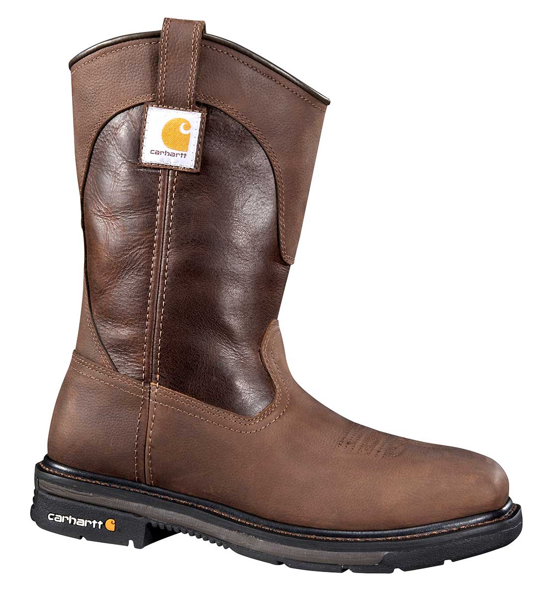 Carhartt - CMP1218 - Rugged Flex Square Toe Men's Two Tone Brn Leather NWP Steel Safety Toe 11 Wellington Work Boot