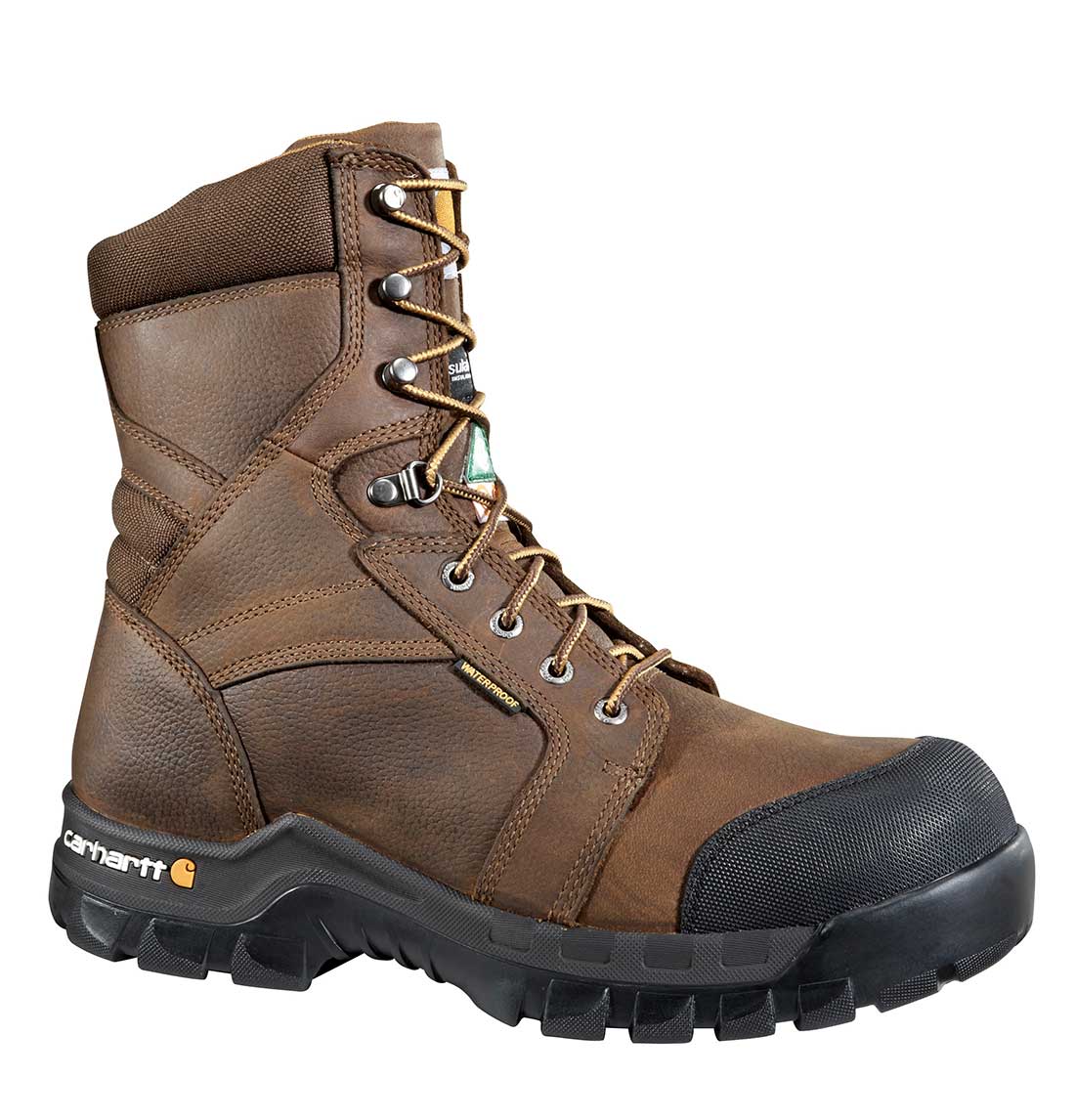 Carhartt - CMR8939 - Puncture Resistant Men's Brown Leather Rugged Flex Waterproof Insulated Composite Safety Toe 8 Work Boot