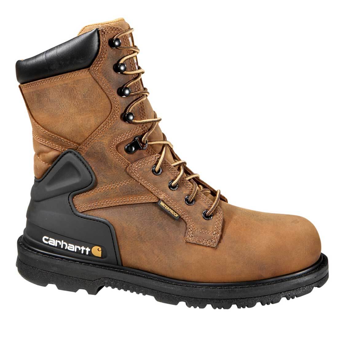 Carhartt - CMW8200 - Core Men's Bison Brown Leather Waterproof Steel Safety Toe 8 Lace-up Work Boot
