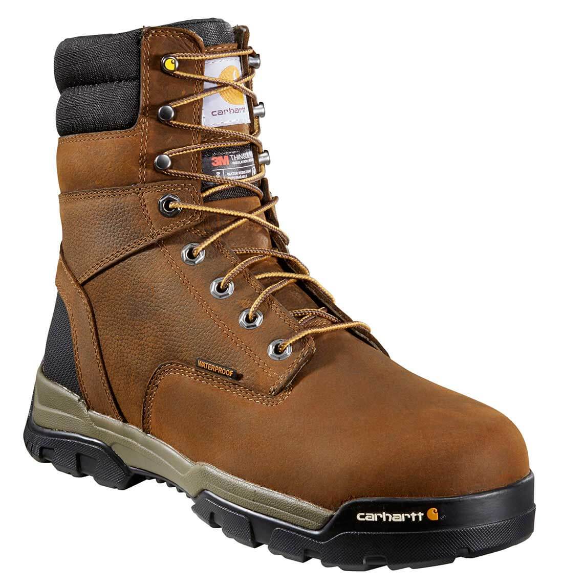 Carhartt - CME8047 -  Men's Brown Ground Force 8  Waterproof Soft Toe Lace Up Work Boot