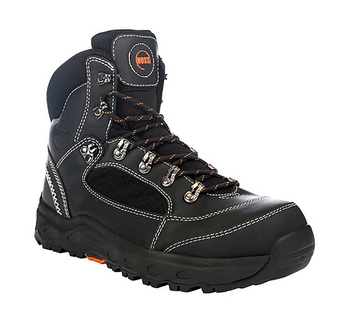 Hoss Boots Blocker Black - 60102 - Men's 6 Waterproof Aluminum Toe Slip Resistant Wedge Sole Work Boot