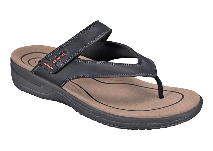 Orthofeet Shoes El Dorado 567 Mens Sandal: Black