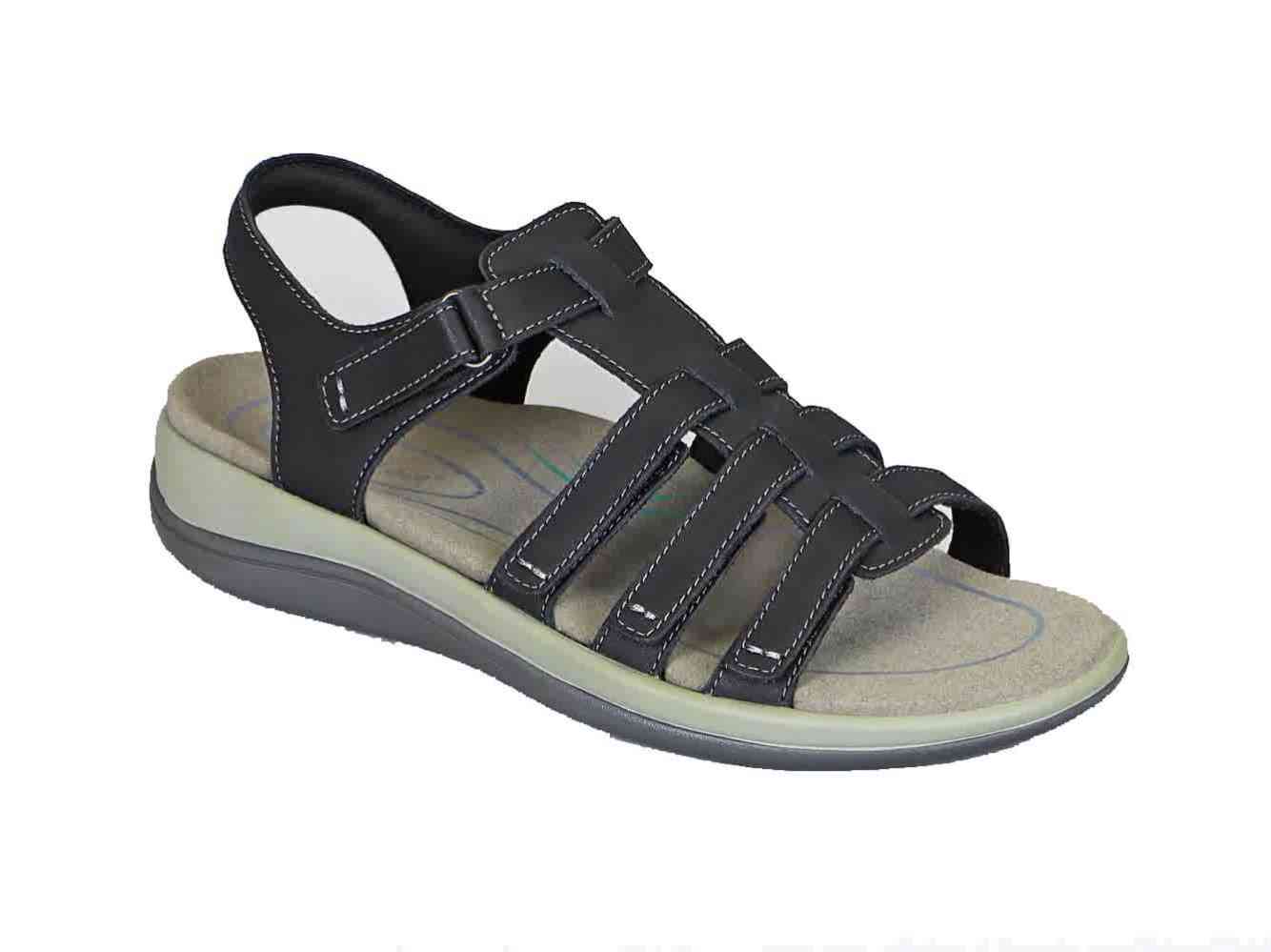 Orthofeet Shoes Amalfi 935 Womens Sandal: Black