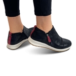 Revere Dublin Women's Casual Boot/Sneaker - Black/Lizard