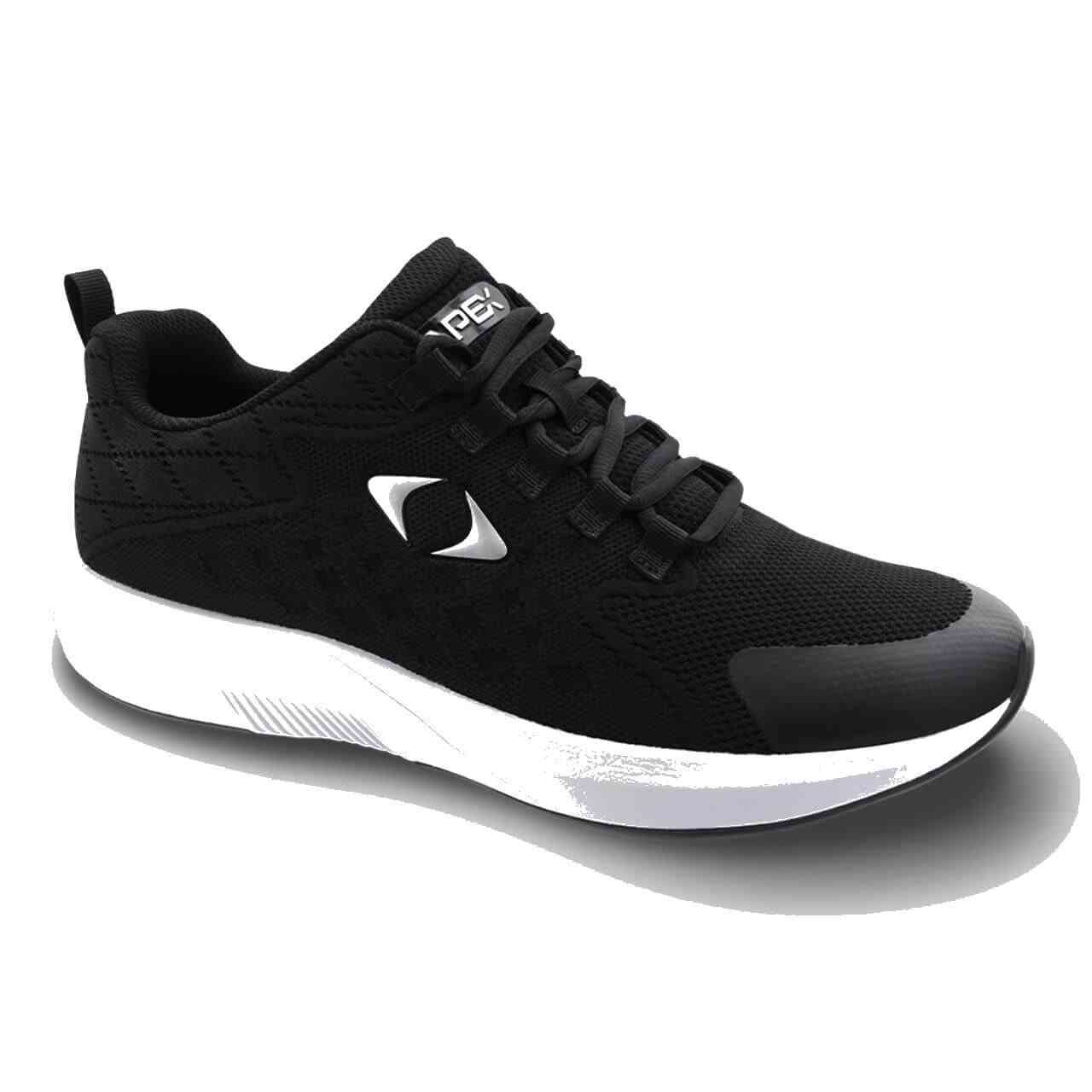 Apex Shoes P9000M Performance Mens Slip On Athletic Shoe: Black