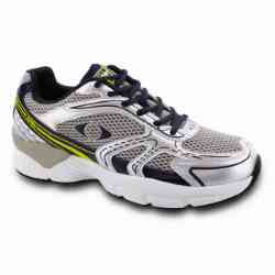Apex Shoes X523M Boss Runner Mens Comfort Therapeutic Diabetic Athletic Shoe: Silver/Gray