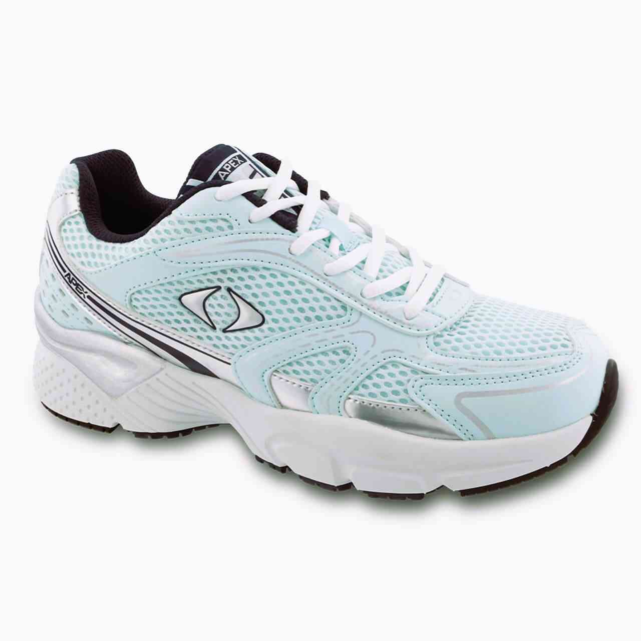 Apex Shoes X529W Boss Runner Womens Athletic Shoe: Seafoam/Silver