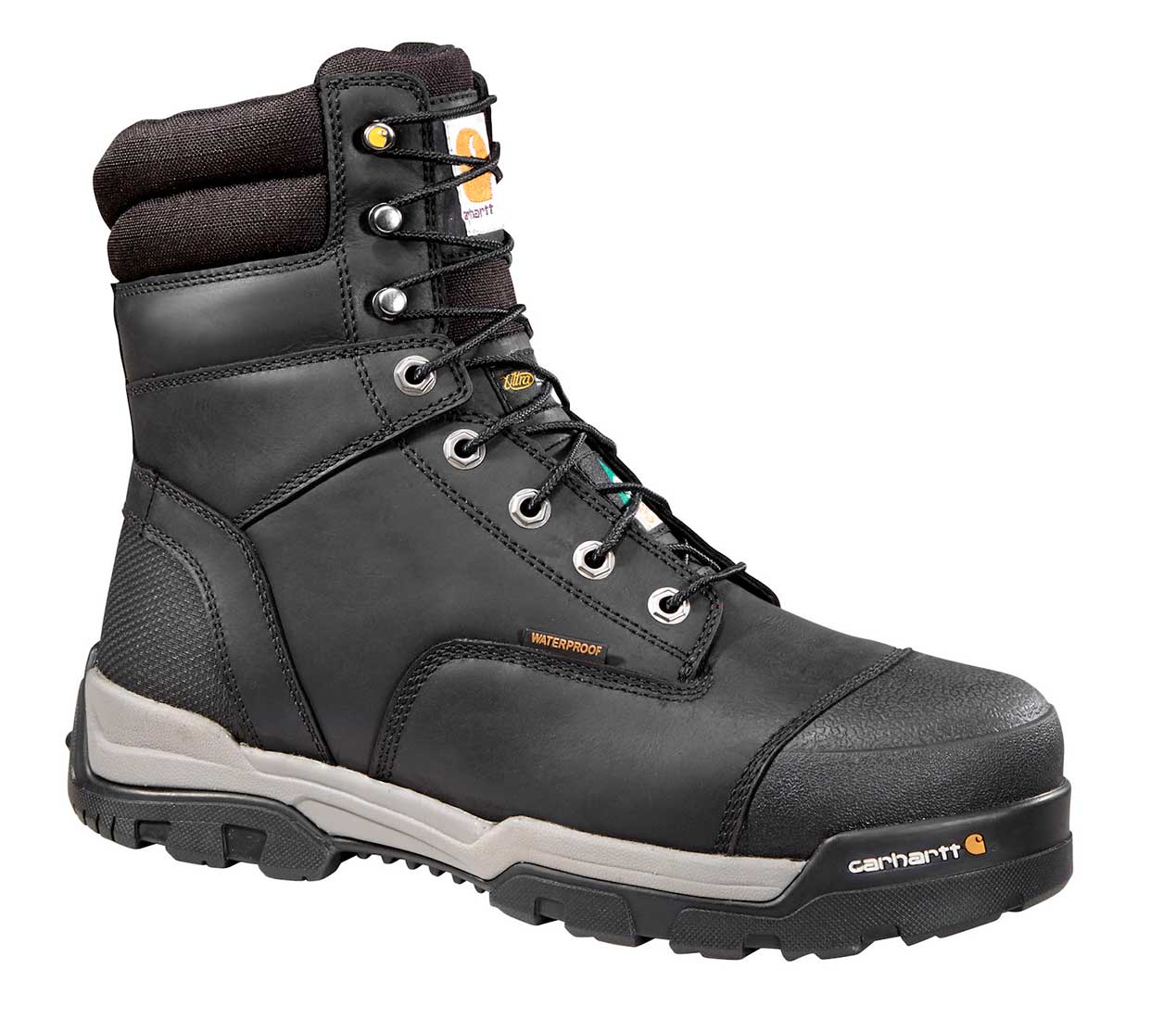 black 8 inch work boots