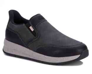Drew Shoes Caleb 40117 Mens Therapeutic Hands Free Step In and Slip On Athletic Shoe: Black