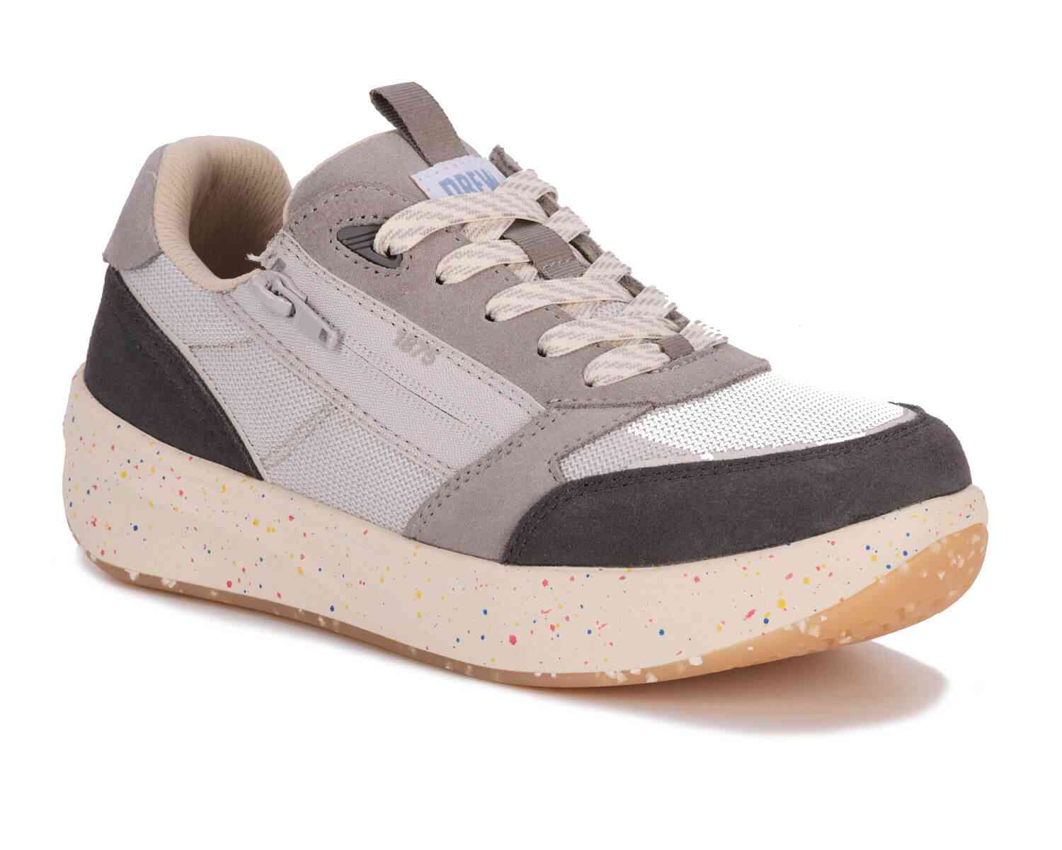Drew Shoes Happy 10839 Womens Dual Zippers Athletic Shoe: Grey/Combo