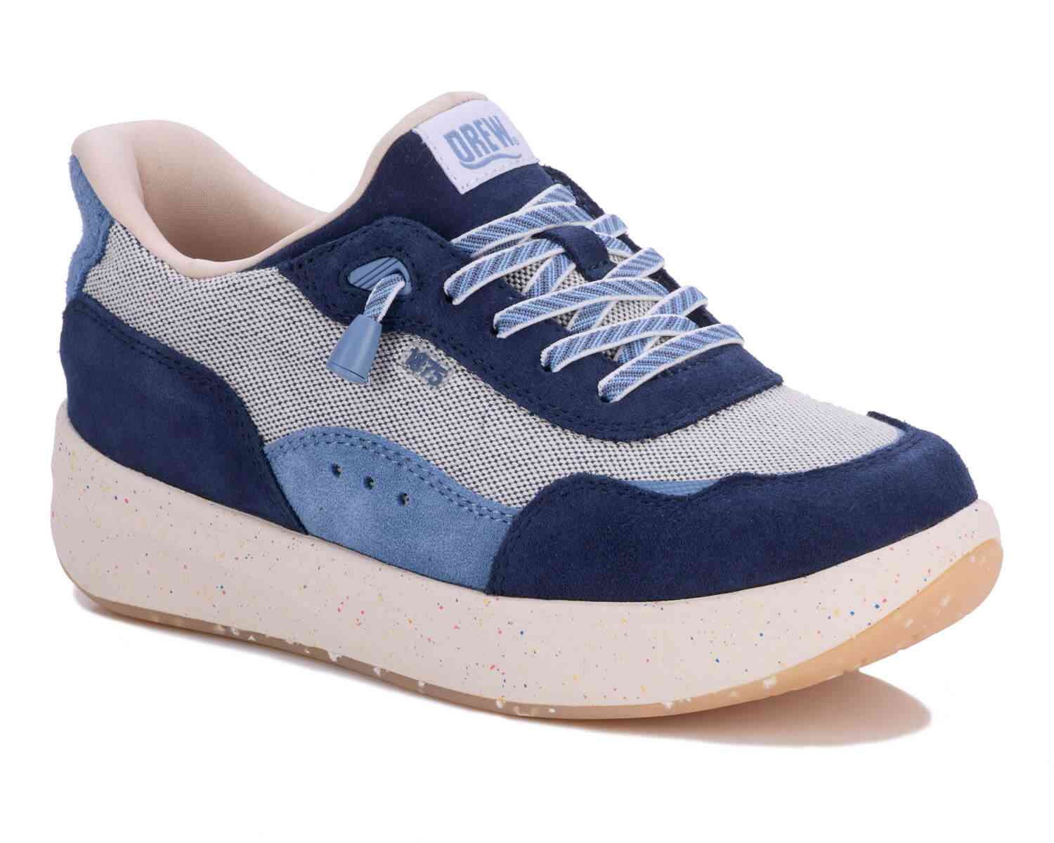 Drew Shoes Hobby 10838 Womens Hands Free Step In Athletic Shoe: Navy/Combo