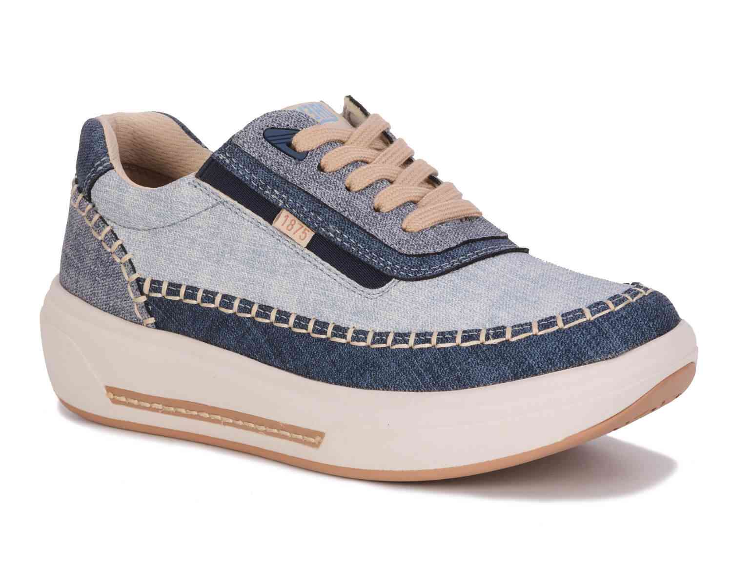 Drew Shoes Julep 10840 Womens Athletic Shoe - Extra Depth: Blue/Combo