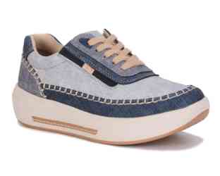Drew Shoes Julep 10840 Womens Athletic Shoe - Extra Depth: Blue/Combo