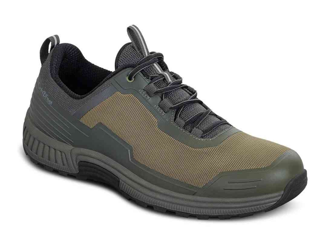 Orthofeet 648 Cascade Mens Water Resistant Hiking Shoe: Olive