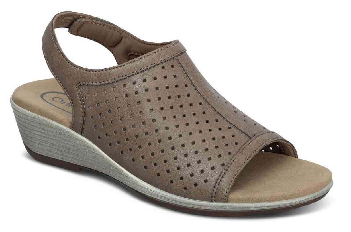 Orthofeet Shoes 62021 Hazel Womens Sandal: Taupe
