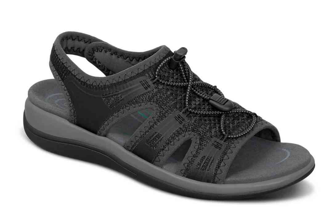 Orthofeet Shoes 801 Maui Womens Sandal: Black