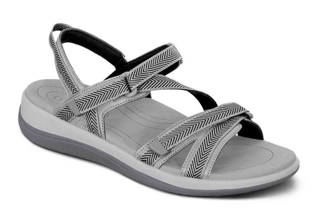 Orthofeet Shoes 904 Lake Womens Slip On Sandal: Gray