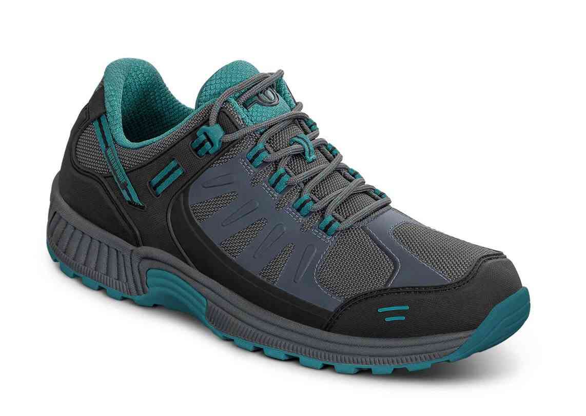 Orthofeet Shoes Alma 847 Womens Waterproof Athletic 2" Boot: Black/Grey