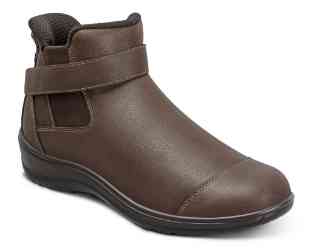Orthofeet Shoes Blaire 90021 Womens Hands Free Step In Casual 4" Boot: Chocolate