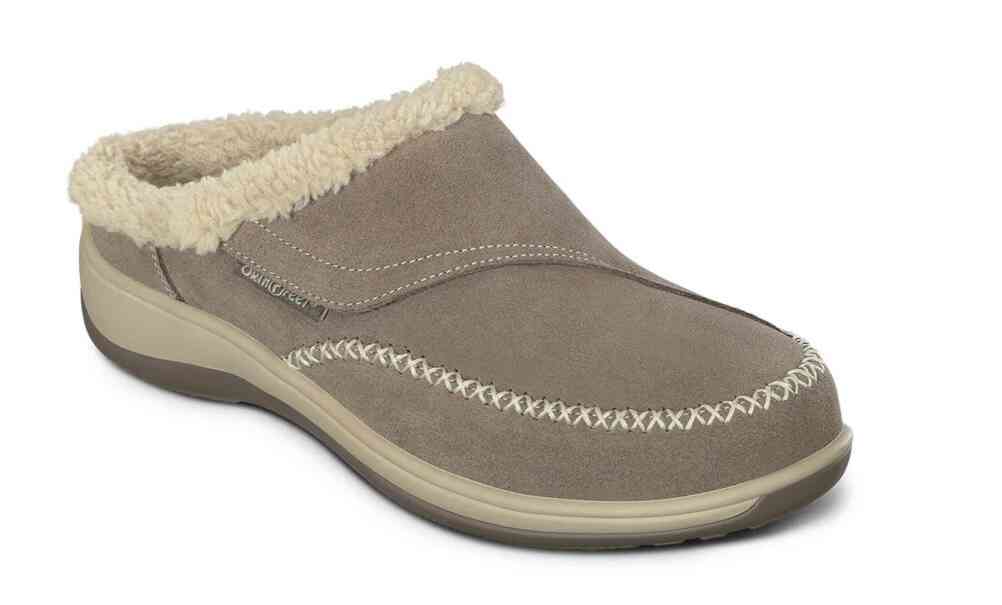 Orthofeet Shoes Charlotte S735 Womens Comfort Slipper: Taupe