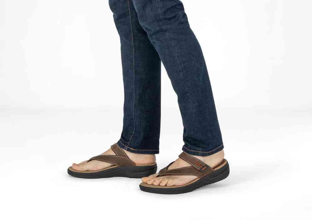 orthofeet el dorado mens size 13 shoes brown leather thong comfort sandals Amazon.com | Orthofeet Men main image 4