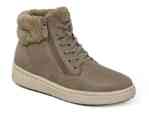 Orthofeet Shoes Elin 92001 Womens Hands Free Step In Casual 4" Boot Shoe: Taupe