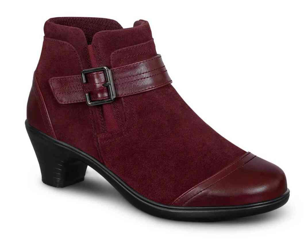Orthofeet Shoes Emma 241 Womens Casual 4" Boot: Cherry
