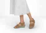 Orthofeet Shoes Holly 62031 Women's Wedge Comfort Sandal: Camel
