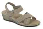 Orthofeet Shoes Holly 62031 Women's Wedge Comfort Sandal: Taupe