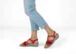 Orthofeet Shoes Hope 62036 Women's Wedge Comfort Sandal: Red
