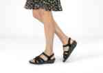 Orthofeet Shoes Hope 62037 Women's Wedge Comfort Sandal: Black