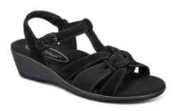 Orthofeet Shoes Hope 62037 Women's Wedge Comfort Sandal: Black