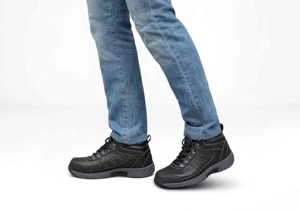 Orthofeet Black Hunter Waterproof Men\'s Boots Size 7.5 2E Wide Orthofeet Shoes Hunter 488 Men main image 2
