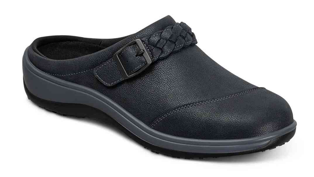 Orthofeet Shoes Irma 72011 Womens Casual Clog Shoe: Charcoal