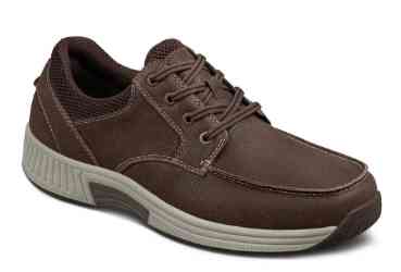 Orthofeet Shoes Leo 428 - Mens Comfort Orthopedic Casual Shoe: Brown
