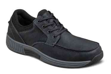 Orthofeet Shoes Leo 429 - Mens Comfort Orthopedic Casual Shoe: Black