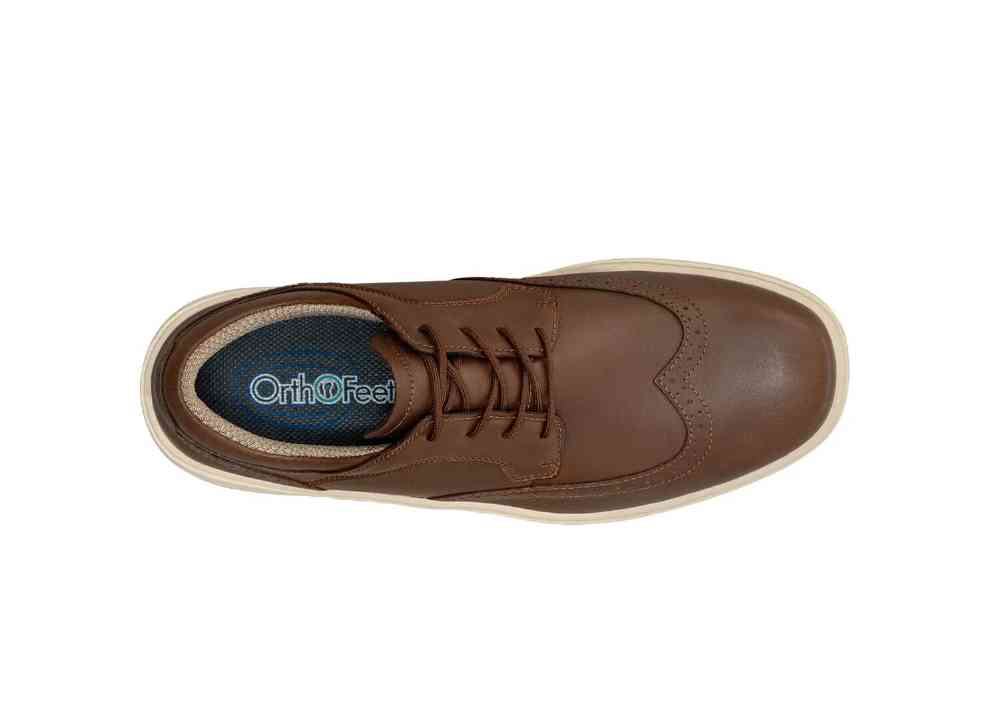 Orthofeet Sneakers Mens 13 Wide Moreno Brown Leather Wingtip Oxford Orthofeet Moreno men main image 4