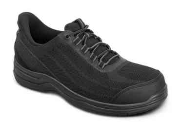 Orthofeet Shoes Onyx 40821 Mens Hands Free Slip on Composite Toe Work Shoe: Black