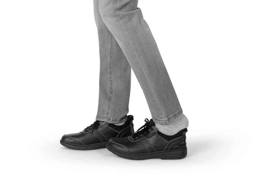 Orthofeet Pierre Walking Shoes Sz 9.5 Medium Black 20218 Hands Free Slip Comfort Men main image 3