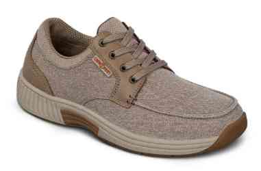 Orthofeet Shoes Porto 425 - Mens Comfort Orthopedic Casual Shoe: Beige