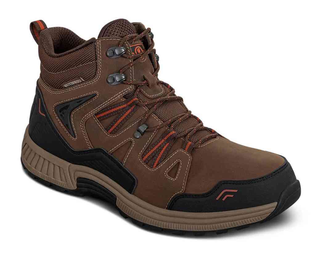 Orthofeet Shoes Ridgewood 491 Mens Waterproof 4" Boot: Brown
