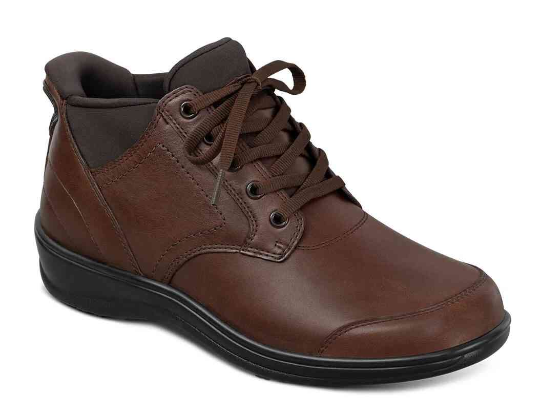 Orthofeet Shoes Rosel 90013 Womens Hands Free Step In Casual 4" Boot: Brown