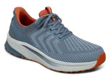 Orthofeet Shoes Tilos 20024 Mens Hands Free Step In Athletic Shoe: Blue/Orange