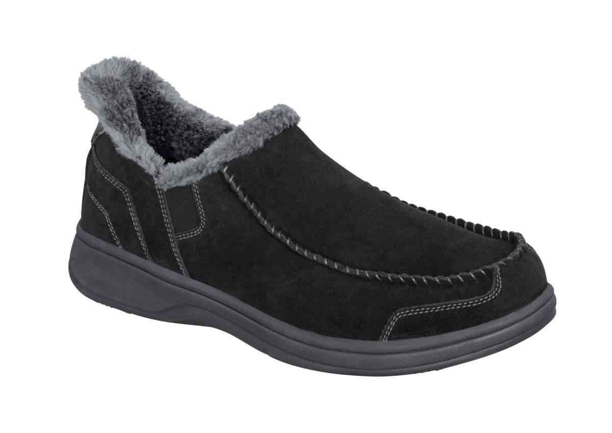 Orthofeet Shoes Vito 20101 Mens Hands Free Slip on Slipper Shoe: Black